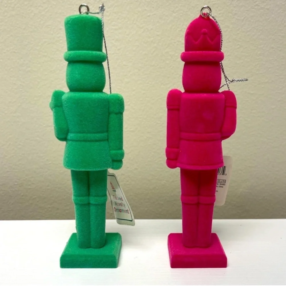 3 for $15 SALE Target Bullseye Playground Set of 2 Flocked Nutcracker Ornaments